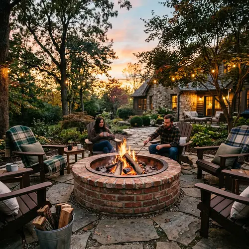 Stunning Outdoor Brick Firepit Ideas