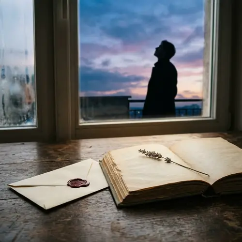 Symbolic Imagery: Letter, Dried Flower, and Silhouette