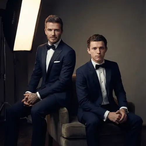 David Beckham & Tom Holland: Dramatic Celebrity Portrait