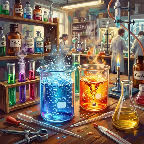 Vibrant Chemistry Laboratory | Colorful Beakers, Test Tubes
