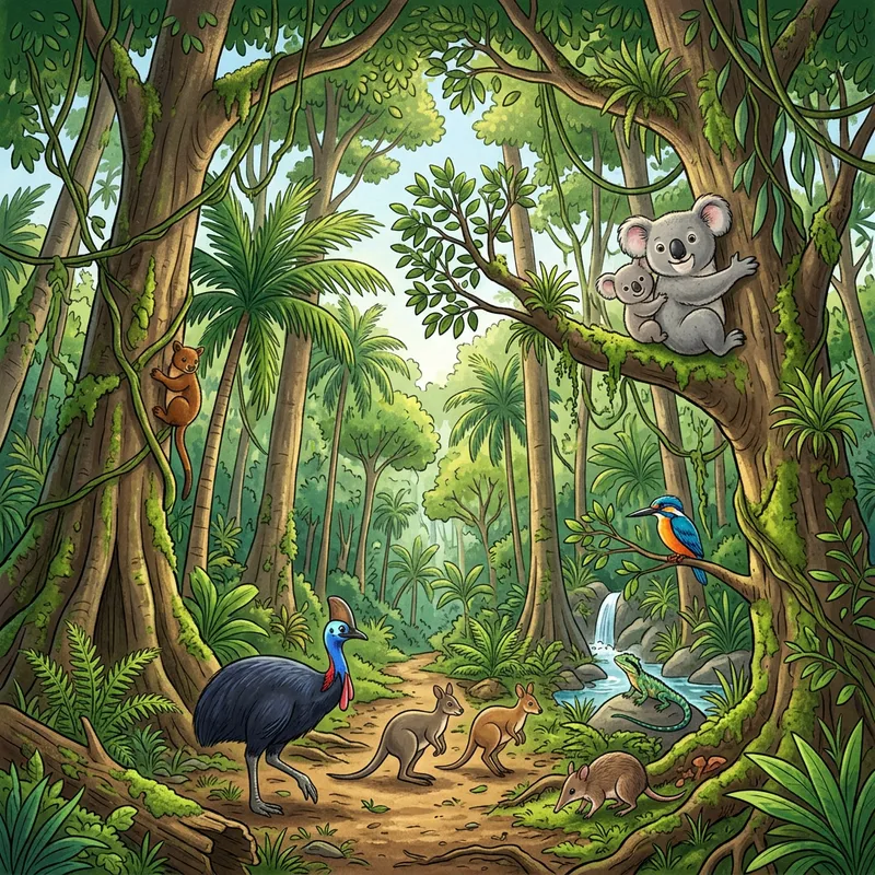 Daintree National Forest Illustration for Kids Daintree National Forest Illustration for Kids