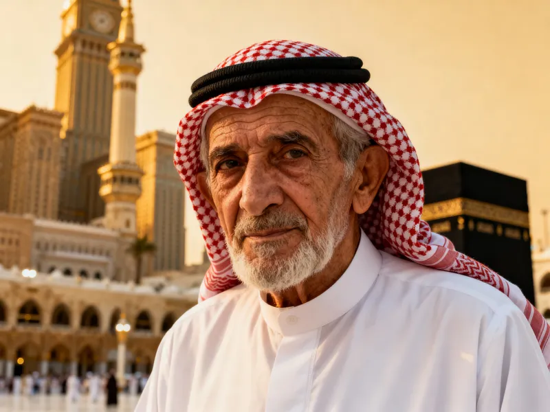 Elderly Man in Traditional Arabic Attire from Mecca