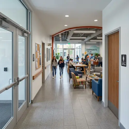 Modern Building with Gender-Specific Bathrooms
