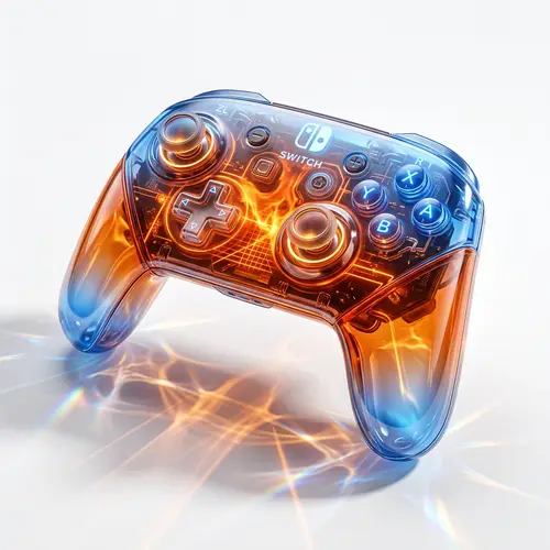Minimalist Glass Gamepad with Laser Glow | Industrial Design