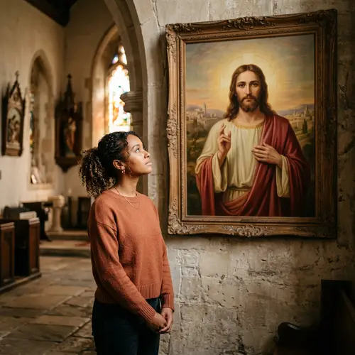 Cinnamon-Toned Woman Before Jesus of Nazareth