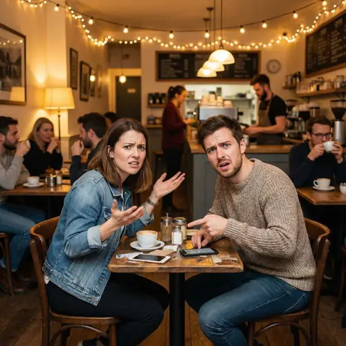 Intense Conversation Scene in a Cafe | Curious Faces