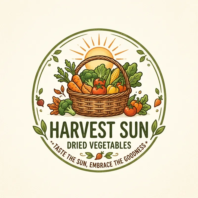 Dried Vegetables Logo with Creative Tagline