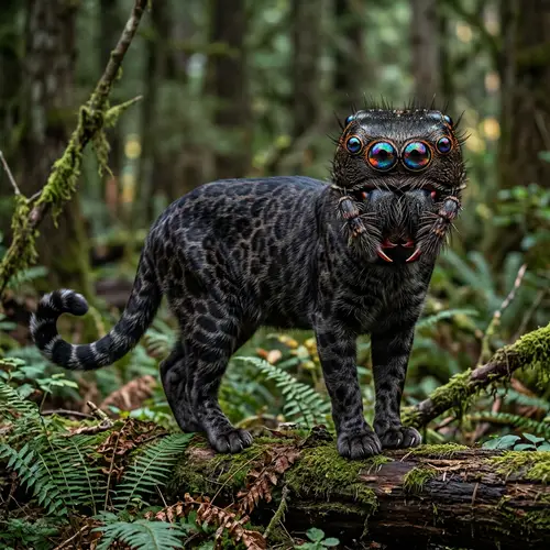 Feline-Arachnid Hybrid: Intriguing Creature Visualization