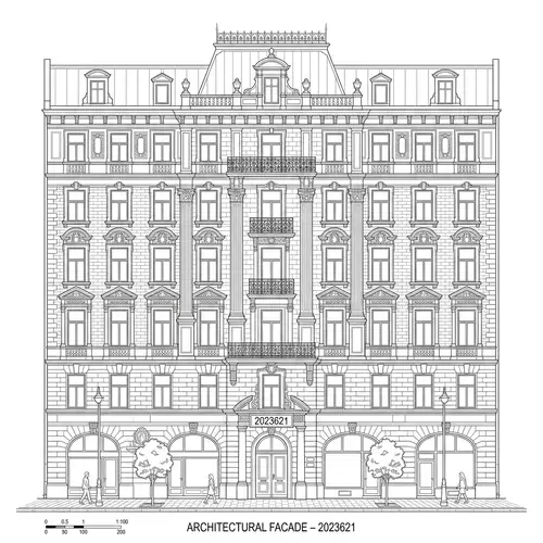 Elegant Building Facade Line Art Designs