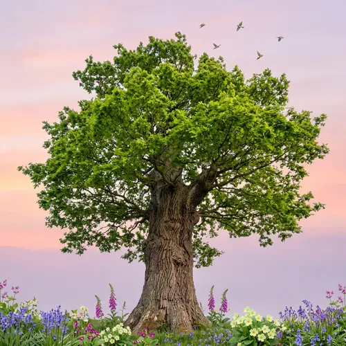 Tranquil Majestic Tree in Serene Forest | Symbol of Strength & Growth
