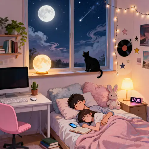 Anime Cozy Bedroom: A Night of Tranquility