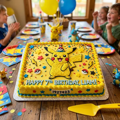 Pikachu Themed Slab Cake | Fun Celebration Dessert