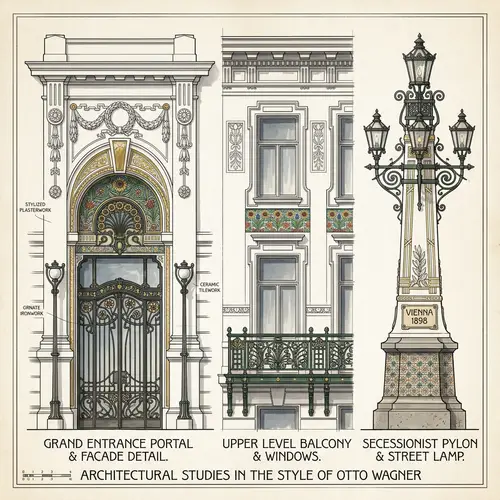 Geometric Architectural Design Inspired by Otto Wagner