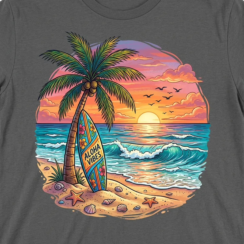 Sunny Beach Scene T-shirt Design