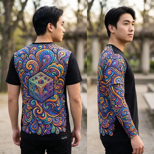 Dynamic Abstract T-Shirt Design | Engaging Patterns