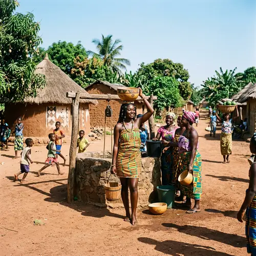 Vibrant West African Village Life