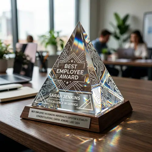 Acrylic Corporate Employee Award - Stability & Expertise Symbolized