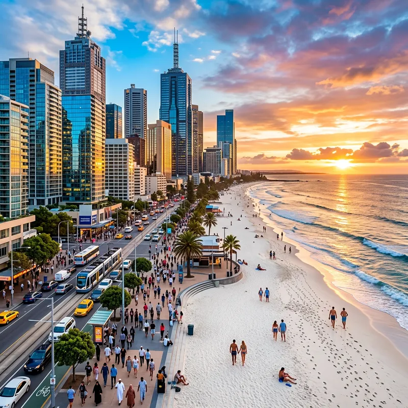 Vibrant Cityscape and Serene Beaches for Travel Adventures