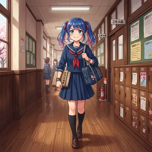 Anime Girl in Sailor Uniform - A Study Inspiration