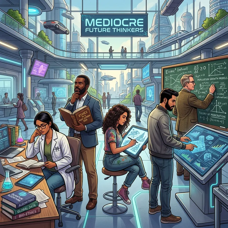 Future Mediocre Thinkers: Diverse Illustration of Deep Thought