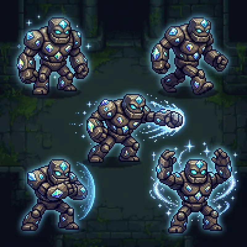 Enchanting Diamond and Stone Golem Sprites