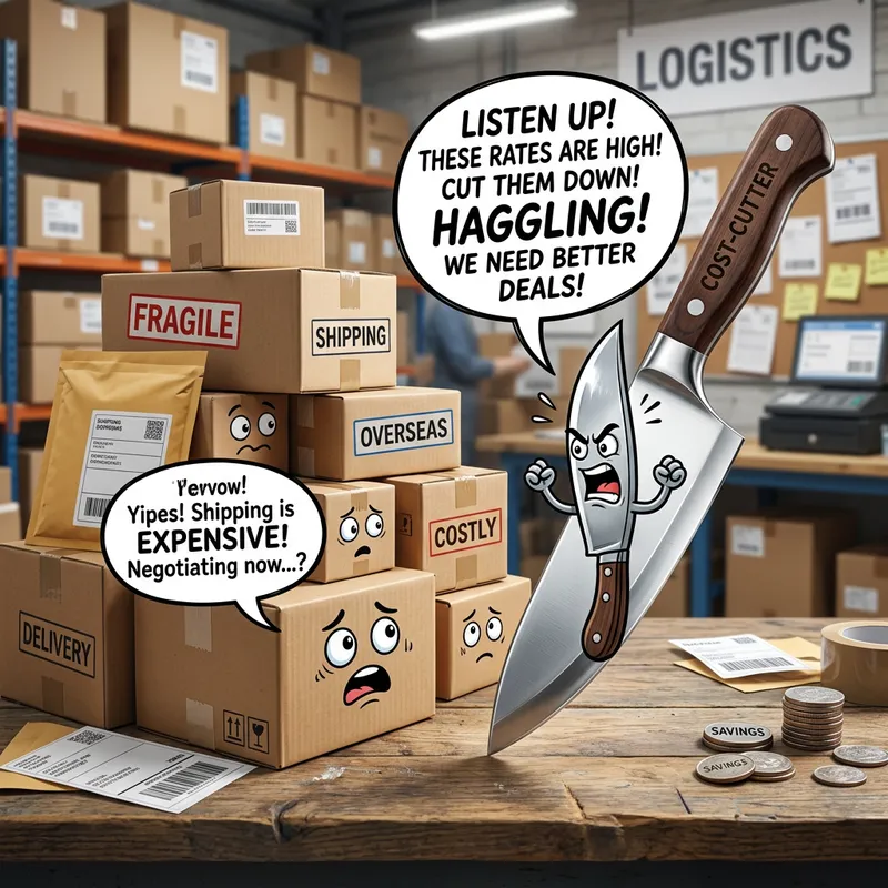 Creative Animated Butcher's Knife Slashing Shipping Costs Creative Animated Butcher's Knife Slashing Shipping Costs