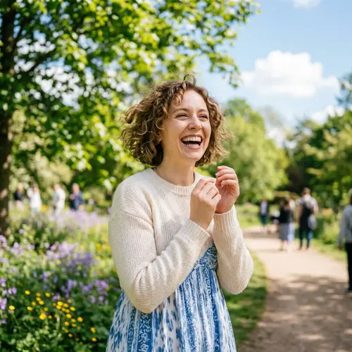 Delighted Person Showing Joy and Happiness