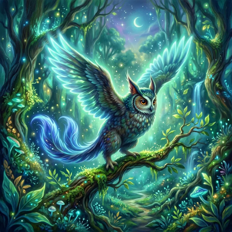 Magical Forest Scene with Majestic Pokemon and Enchanted Creature