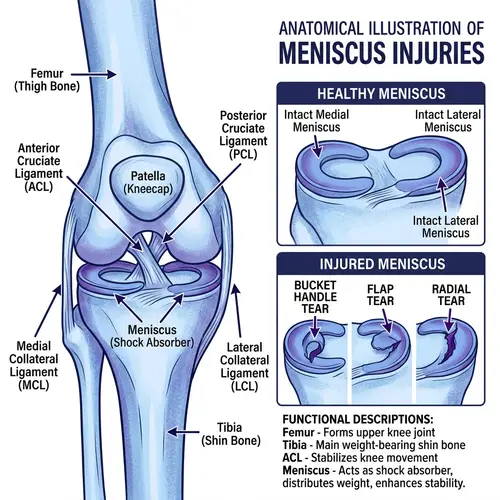 Meniscus Injuries: Anatomical Illustration & Guide