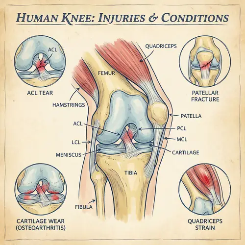 Knee Injuries: Medical Illustration & Conditions