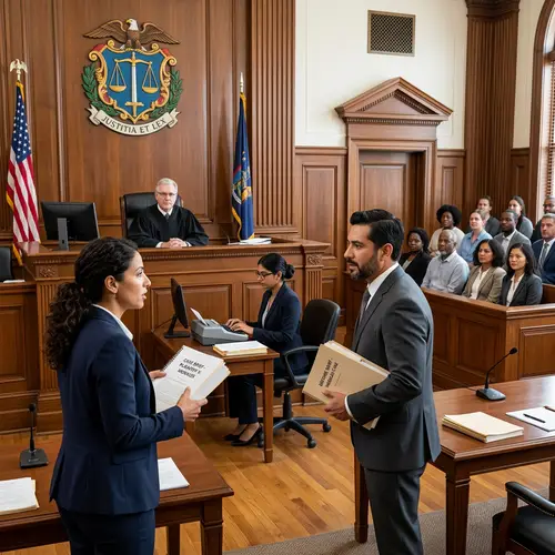 Diverse Courtroom Scene with Lawyers and Judge | Legal Justice Image