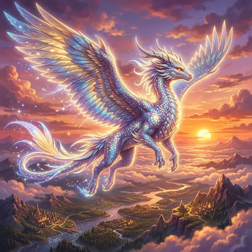 Majestic Legendary Creature in Flight - Awe-Inspiring Beauty