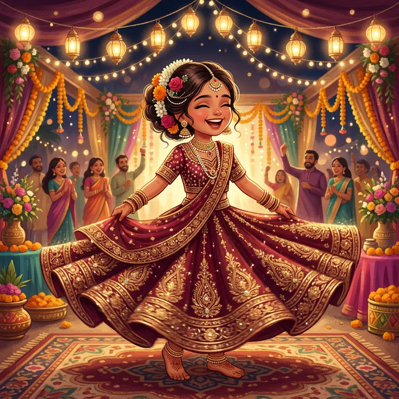 Delightful South Asian Wedding Scene - Exquisite Details & Festive Ambience