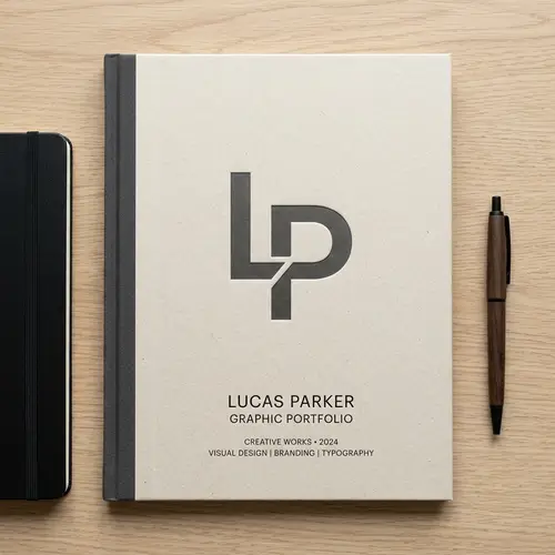 Stylish LP Logo Graphic Portfolio Cover Design