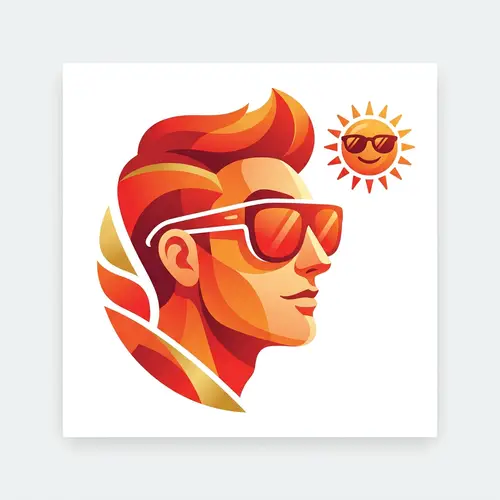 Creative Sunglasses Icon Design | Red & Orange Colors