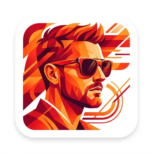 Abstract Red & Orange Icon for Sunglasses Sales Agency