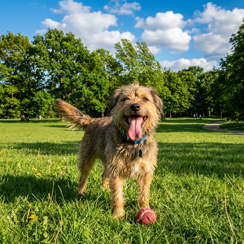 Playful Dog in Green Park