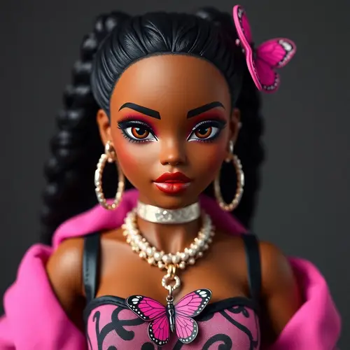 Realistic Black Female Bratz Doll - 3D Rendered Art