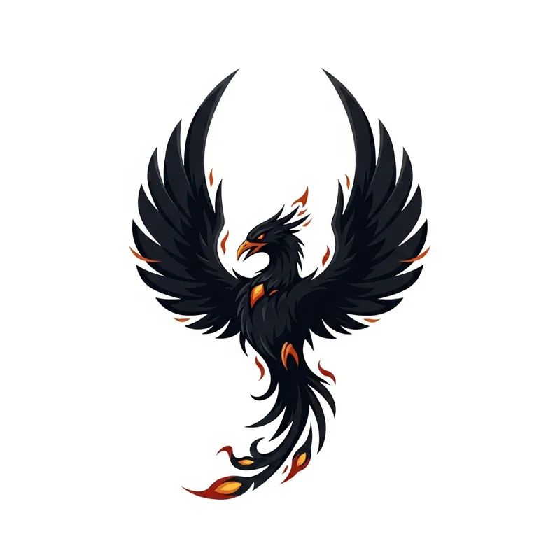 Epic Black Phoenix Logo Design