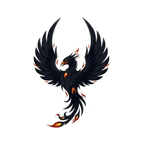 Epic Black Phoenix Logo Design