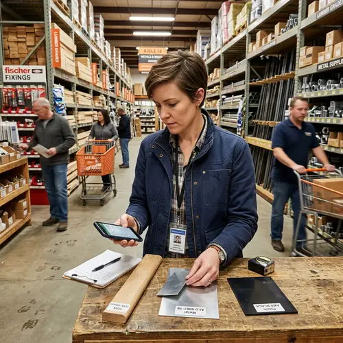 Professional Material Purchaser in Hardware Store | Expert Comparing Wood, Metal, Plastic