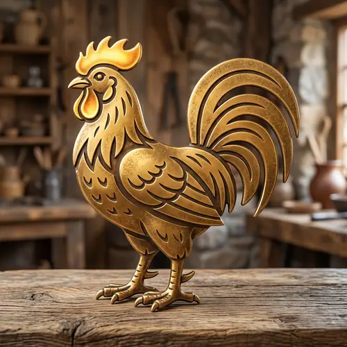 Elegant Golden Chicken Design - Simple & Robust