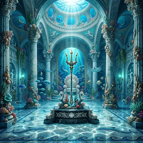 Mythical Underwater Palace - Poseidon's Interior Design