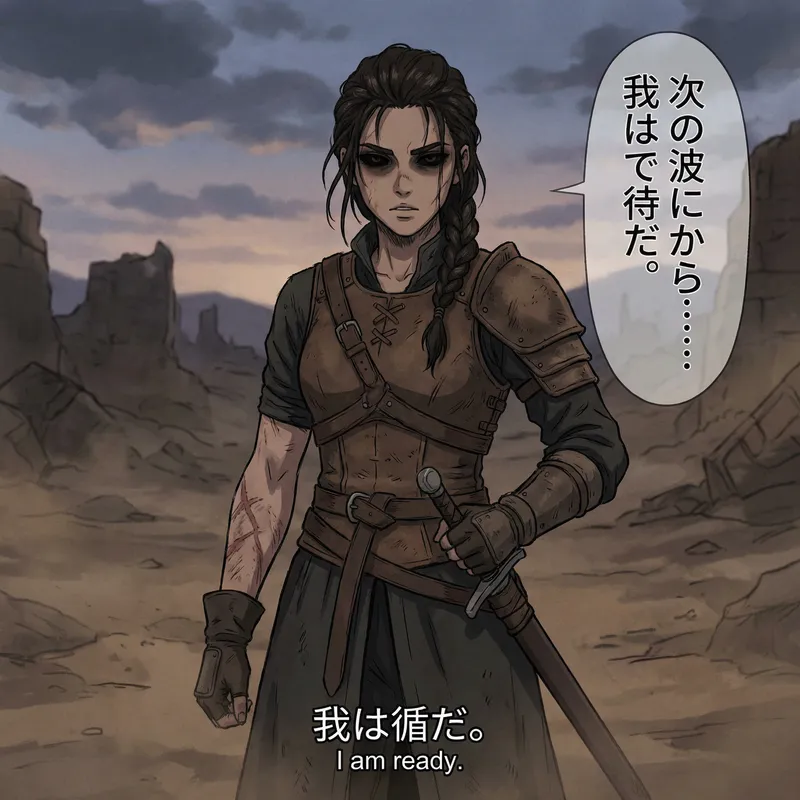 Nameless Warrior: Dark Hair, Piercing Eyes, Agile Musculature