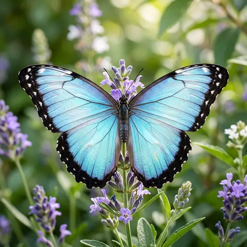 Mother-of-Pearl Butterfly in Light Blue Tones