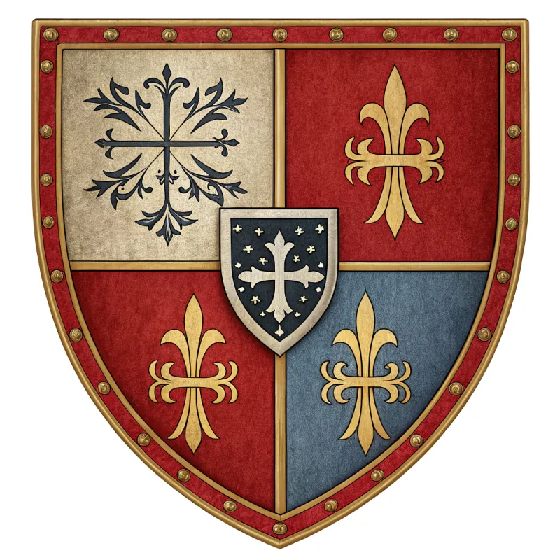 Coat of Arms: Gules and Silver Cross Design Coat of Arms: Gules and Silver Cross Design
