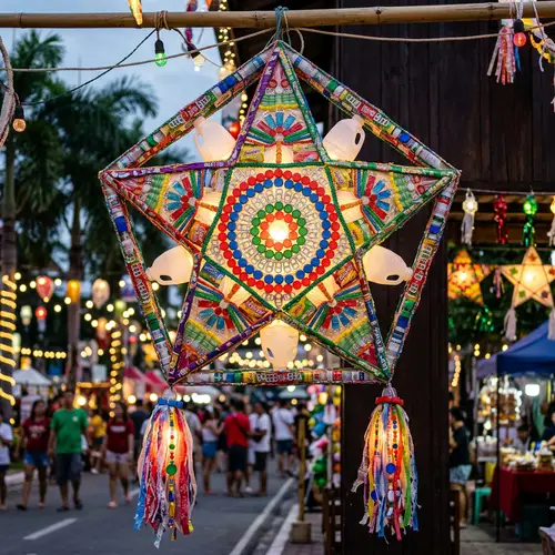 5ft Eco-Friendly Parol Crafted from Recycled Materials