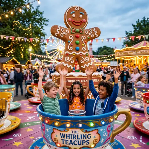 Magical Fair: Kids Riding in a Tea Cup