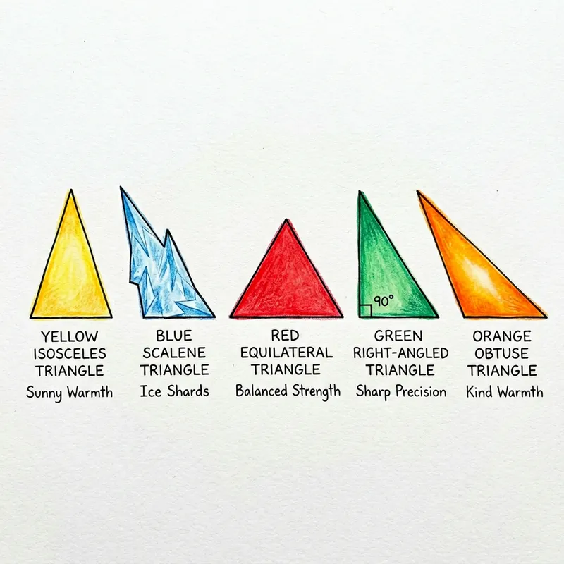 5 Drawings of Triangles: Geometric Art Collection