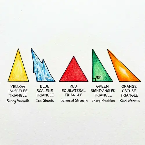 Five Triangle Drawings: Geometric Art Collection